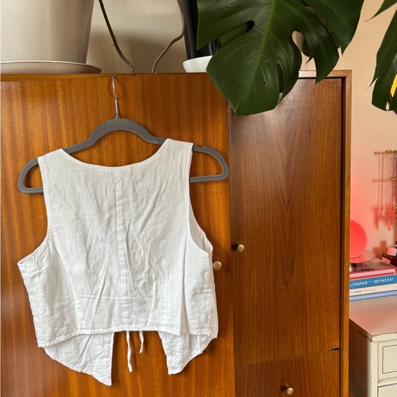 Mango White Eyelet Tie-Front Camisole - Picture 4 of 4